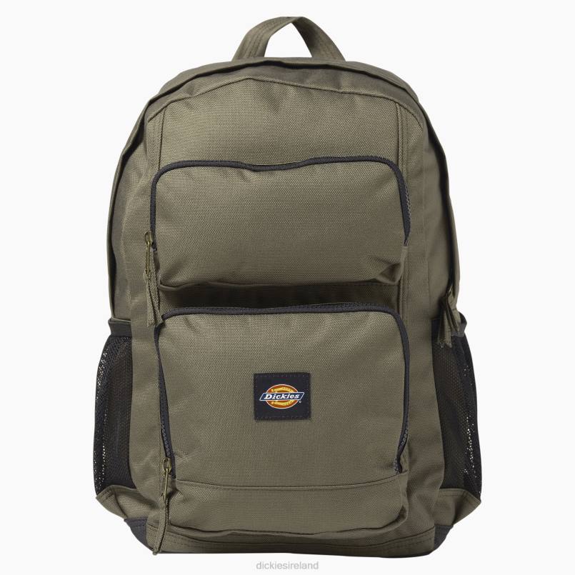 Dickies Unisex Double Pocket Backpack Moss Green (MS) N80J2741 Accessories