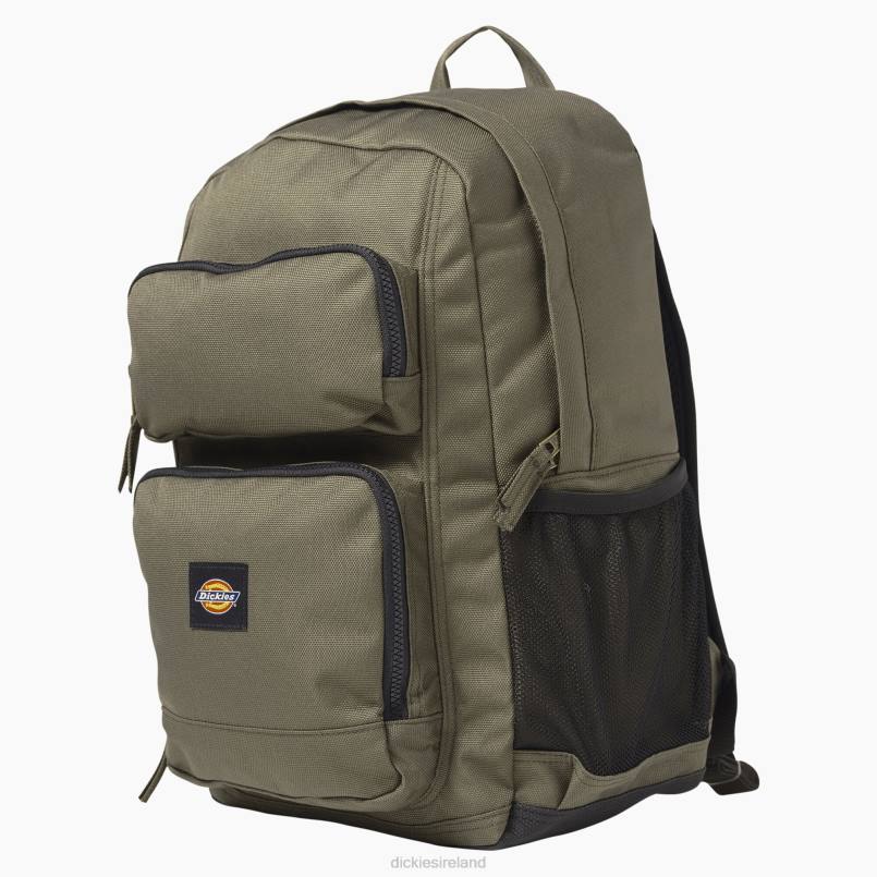 Dickies Unisex Double Pocket Backpack Moss Green (MS) N80J2741 Accessories