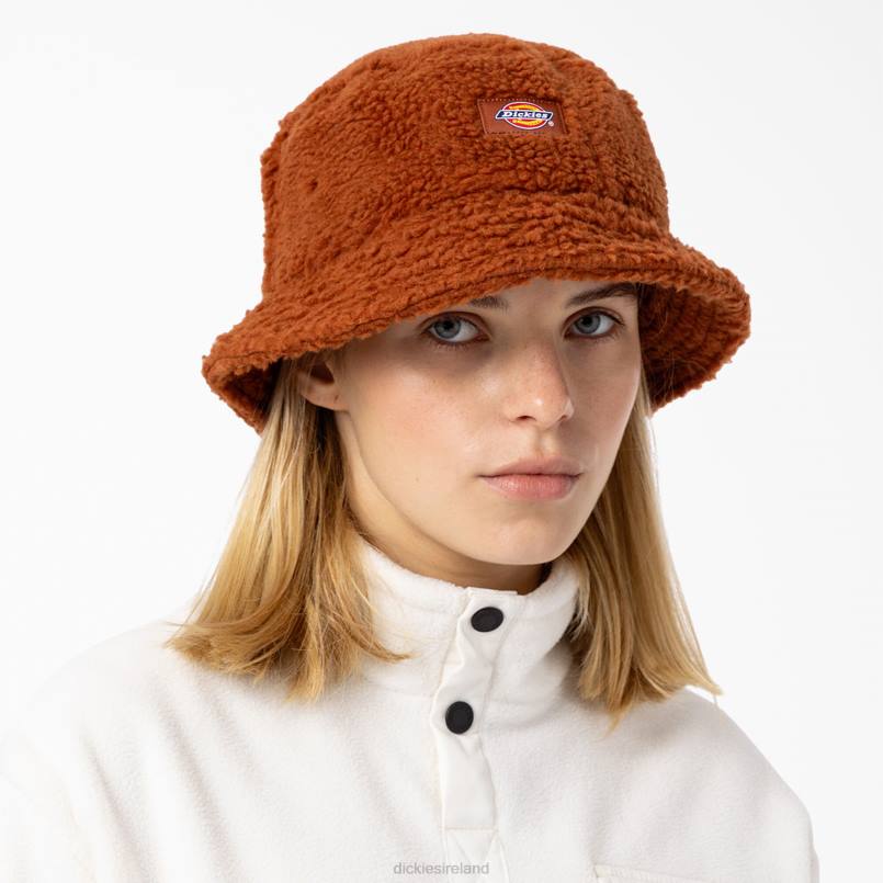 Dickies Unisex Red Chute Fleece Bucket Hat Gingerbread Brown (IE) N80J2860 Accessories