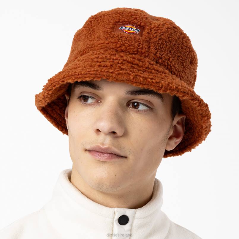 Dickies Unisex Red Chute Fleece Bucket Hat Gingerbread Brown (IE) N80J2860 Accessories