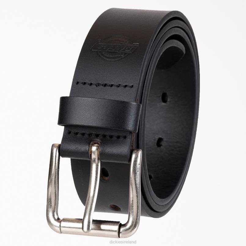 Dickies Women Perforated Leather Belt Black (BK) N80J2839 Accessories
