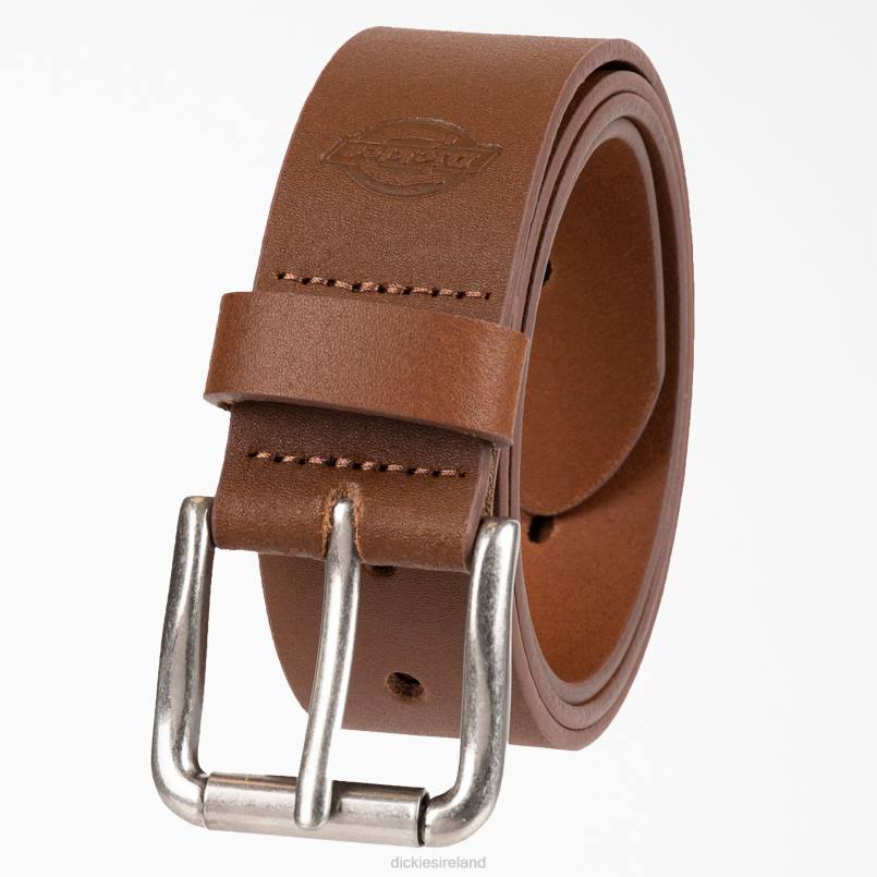 Dickies Women Perforated Leather Belt Dark Tan (DT) N80J2840 Accessories
