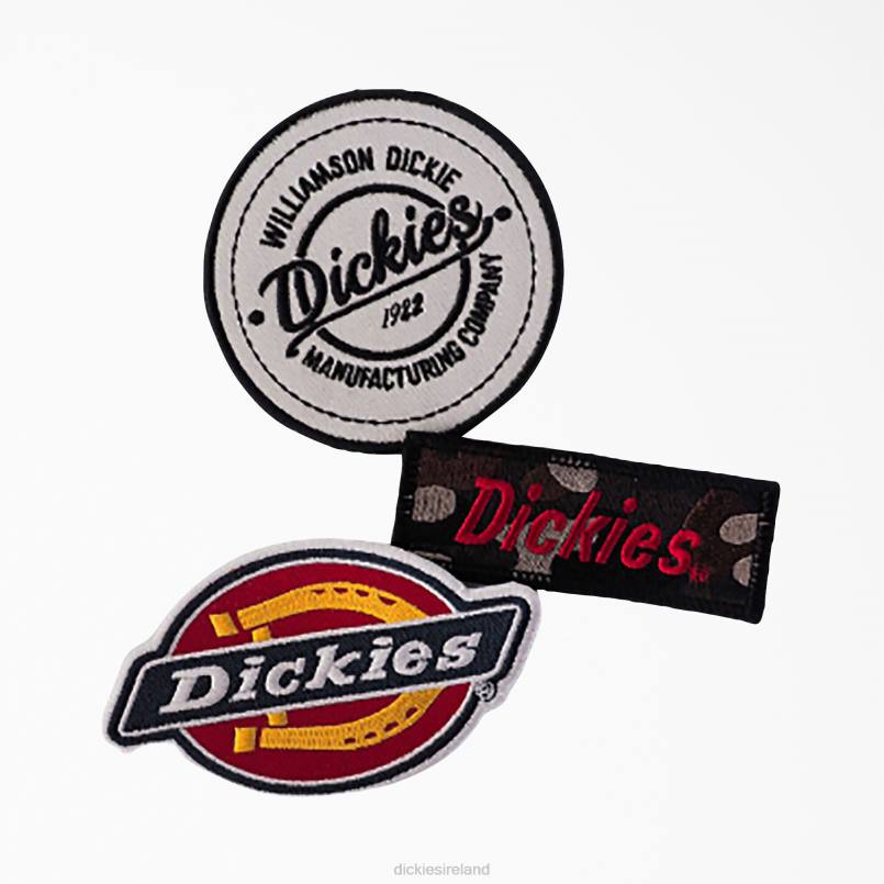Dickies Unisex Camo Logo Iron-on Patches 3-Pack Assorted Colors (QA) N80J2756 Accessories