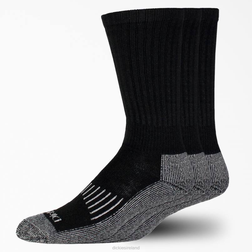 Dickies Unisex Heavyweight Crew Socks 3-Pack Black (BK) N80J2961 Accessories