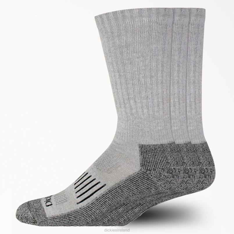 Dickies Unisex Heavyweight Crew Socks 3-Pack Gray (GY) N80J2962 Accessories