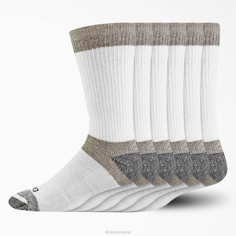 Dickies Unisex Max Cushion Crew Socks 6-Pack White (WH) N80J2957 Accessories