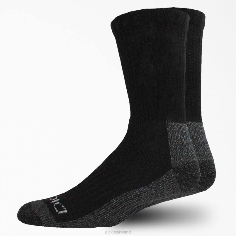 Dickies Unisex Steel Toe Crew Socks 2-Pack Black (BK) N80J2971 Accessories