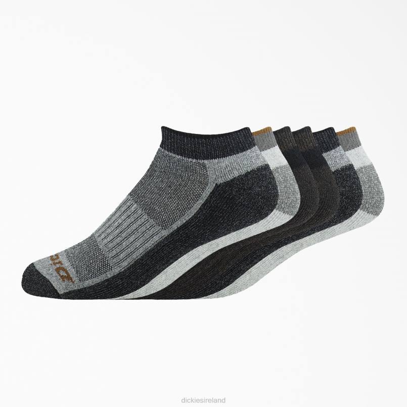 Dickies Unisex The Navigator No Show Socks 6-Pack Charcoal/Black Plaid (A2F) N80J3005 Accessories
