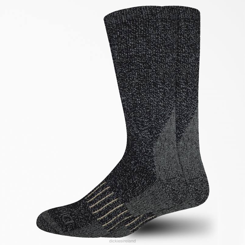 Dickies Unisex Heavyweight Wool Blend Socks 2-Pack Black (BK) N80J2985 Accessories