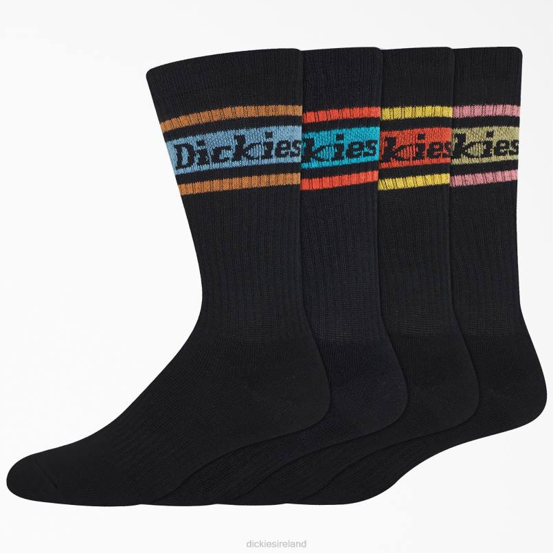 Dickies Unisex Rugby Stripe Socks 4-Pack Black/Spring Stripe (BSN) N80J2788 Accessories