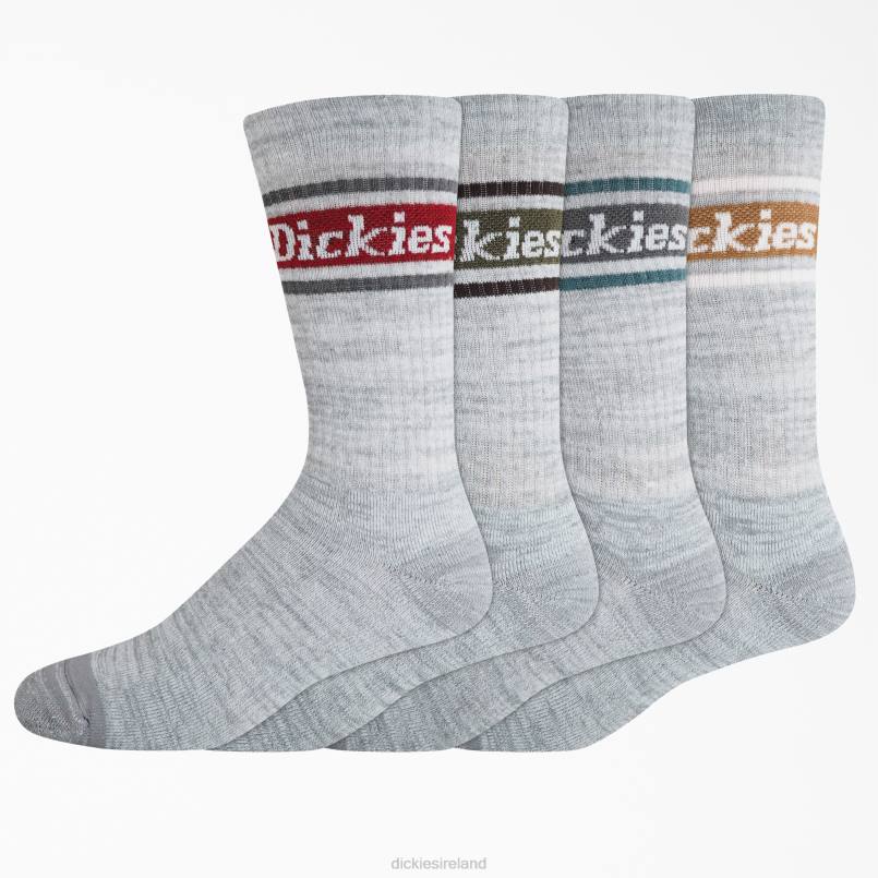 Dickies Unisex Rugby Stripe Socks 4-Pack Gray (GY) N80J2791 Accessories