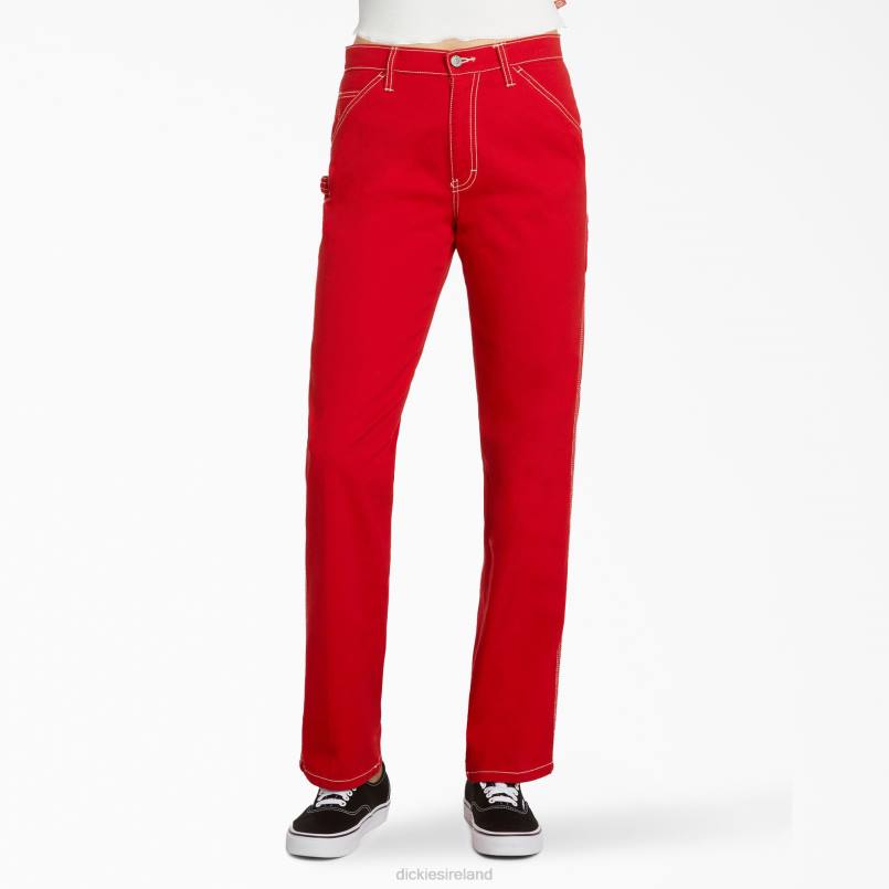 Dickies Kids Juniors' Relaxed Fit Carpenter Pants Red (RD) N80J1883 Apparel