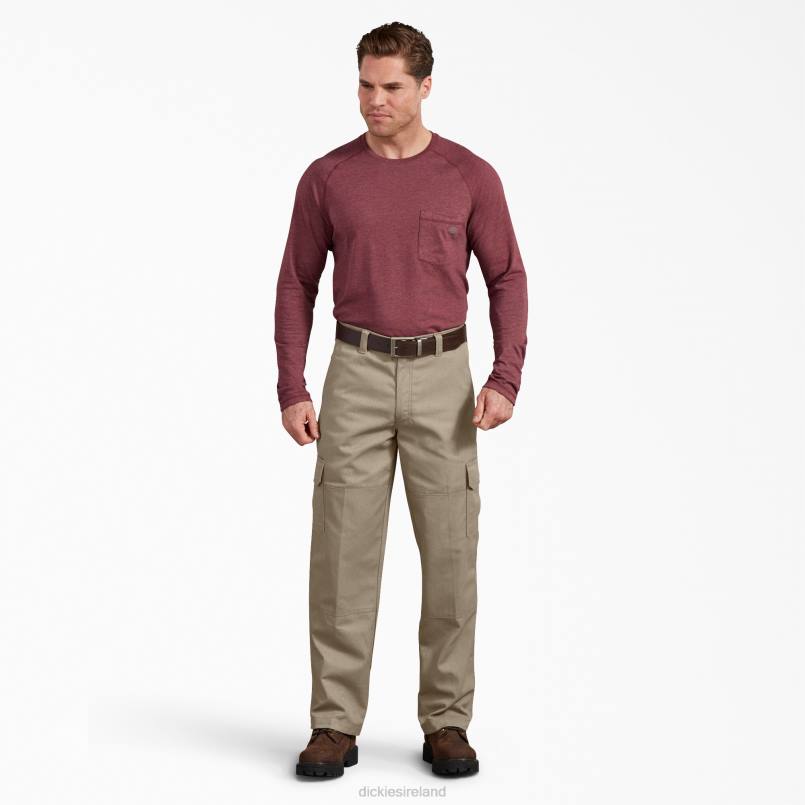 Dickies Men Active Waist Regular Fit Cargo Pants Desert Sand (DS) N80J167 Apparel