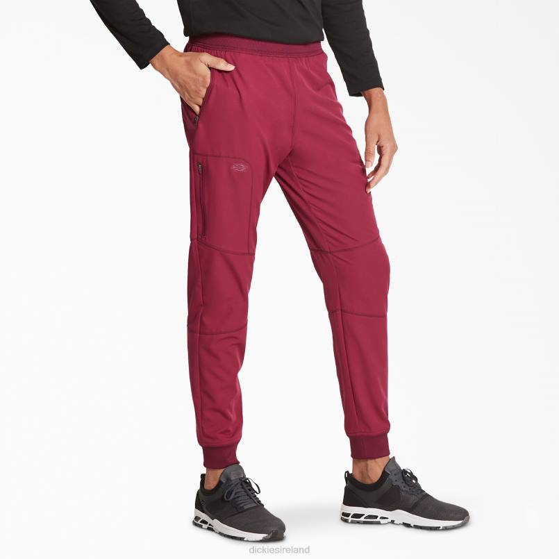 Dickies Men Dynamix Natural Rise Jogger Scrub Pants Wine (WIN) N80J1399 Apparel