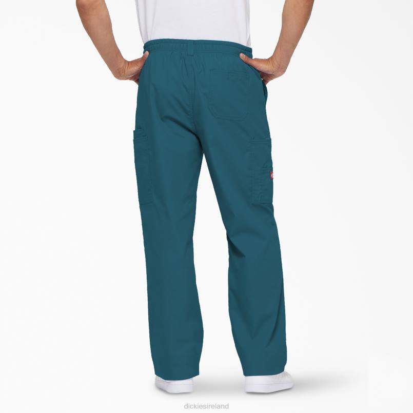 Dickies Men EDS Signature Cargo Scrub Pants Caribbean Blue (CRB) N80J1222 Apparel