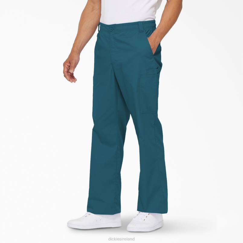 Dickies Men EDS Signature Cargo Scrub Pants Caribbean Blue (CRB) N80J1222 Apparel