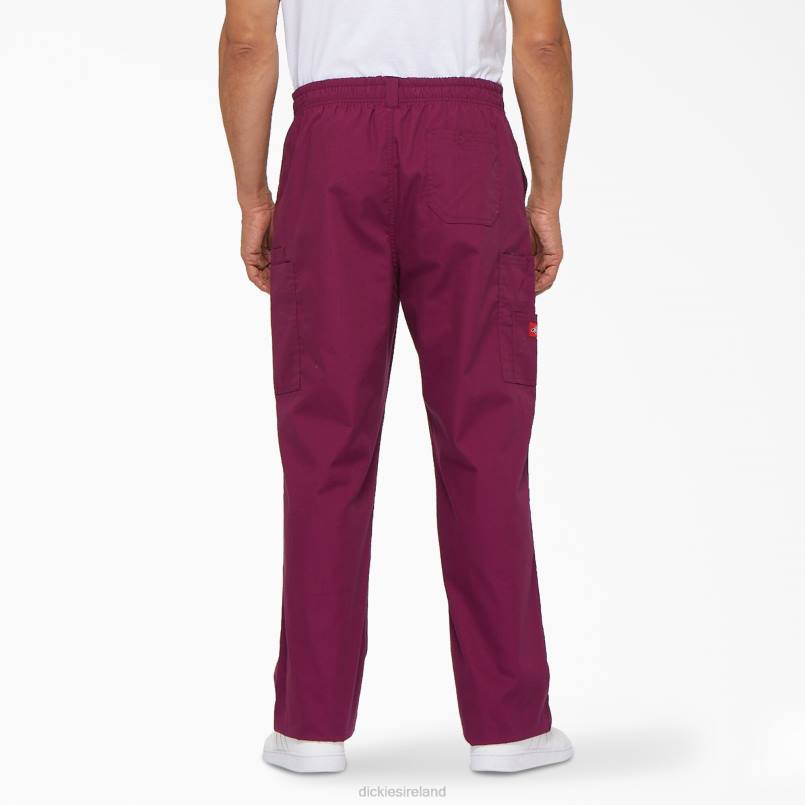 Dickies Men EDS Signature Cargo Scrub Pants Wine (WIN) N80J1232 Apparel