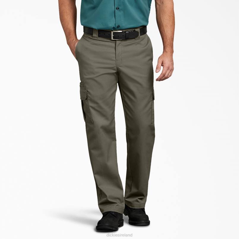 Dickies Men FLEX Regular Fit Cargo Pants Moss Green (MS) N80J39 Apparel