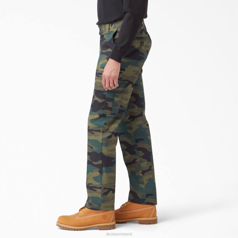 Dickies Men Slim Fit Cargo Pants Hunter Green Camo (HRC) N80J76 Apparel