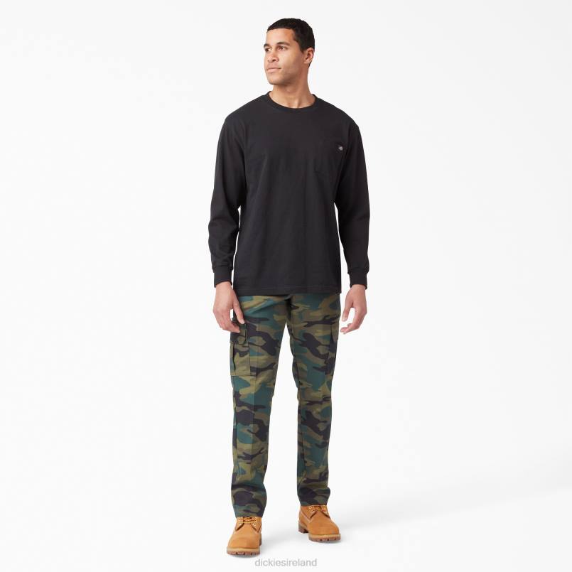 Dickies Men Slim Fit Cargo Pants Hunter Green Camo (HRC) N80J76 Apparel