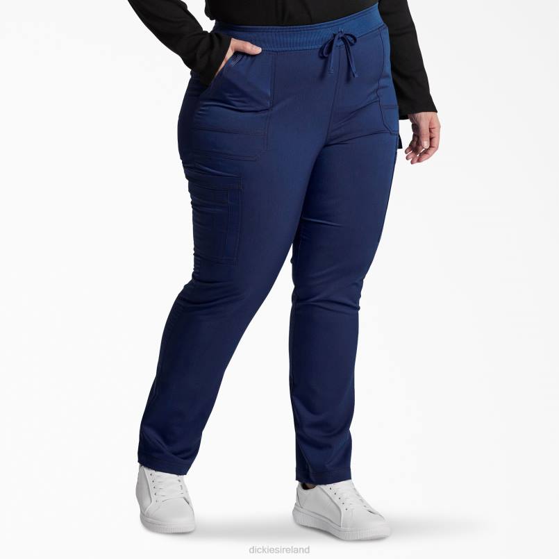 Dickies Women Balance Tapered Leg Cargo Scrub Pants Navy Blue (NVY) N80J2558 Apparel