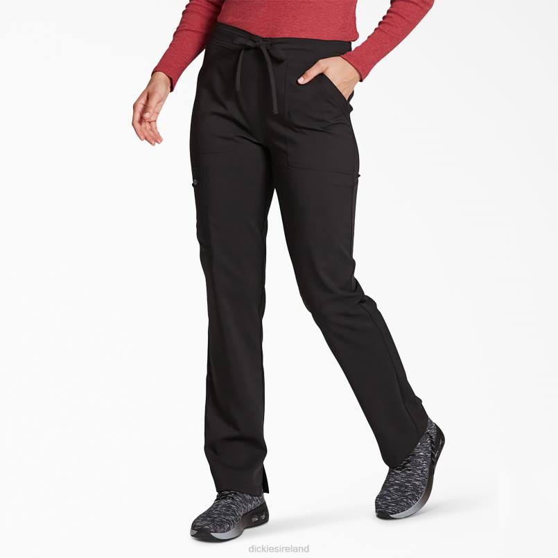 Dickies Women Balance Tapered Leg Drawstring Scrub Pants Black (BLK) N80J2607 Apparel