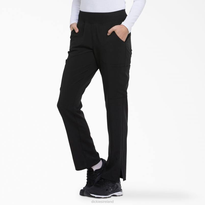 Dickies Women EDS Essentials Tapered Leg Cargo Scrub Pants Black (BLK) N80J2490 Apparel