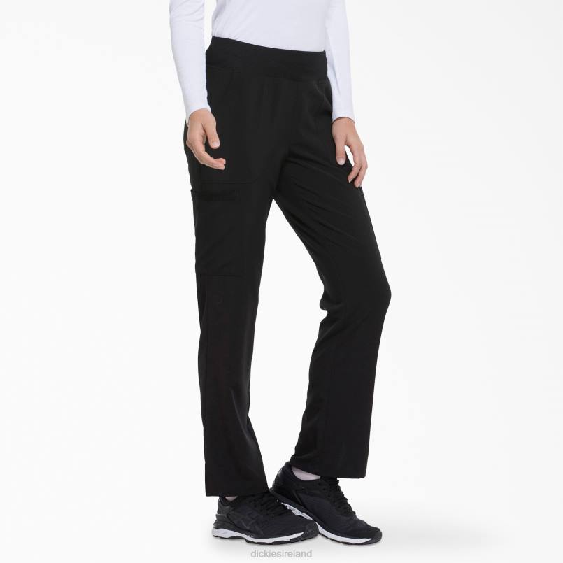 Dickies Women EDS Essentials Tapered Leg Cargo Scrub Pants Black (BLK) N80J2490 Apparel