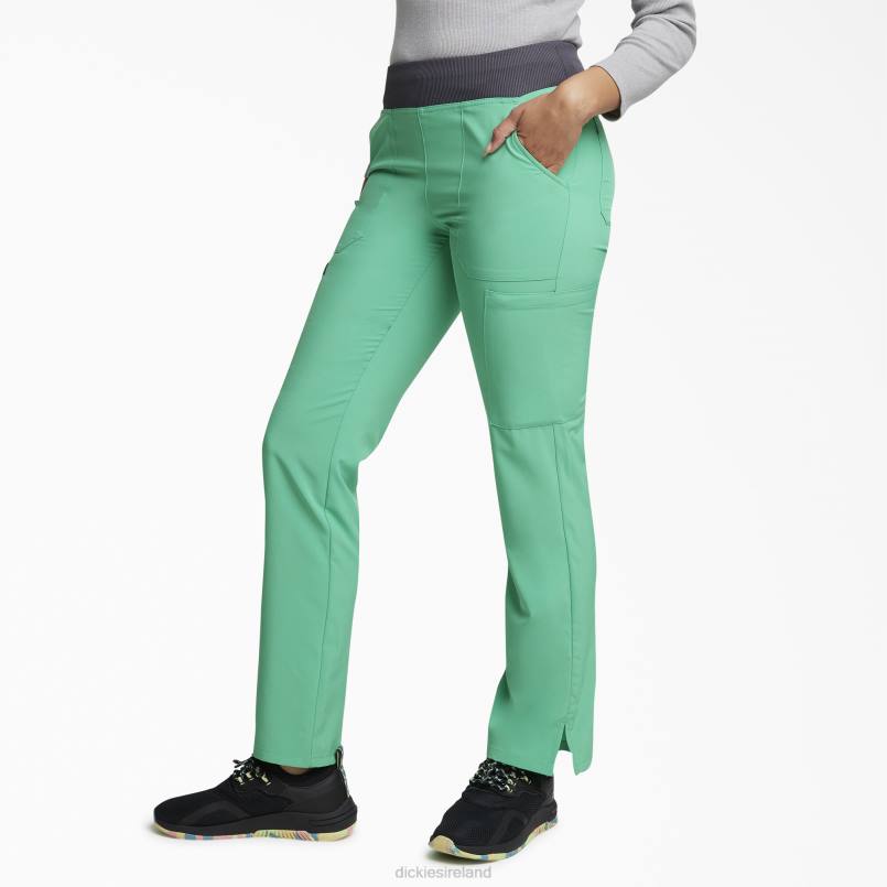 Dickies Women EDS Essentials Tapered Leg Cargo Scrub Pants Emerald Ocean (EDC) N80J2495 Apparel
