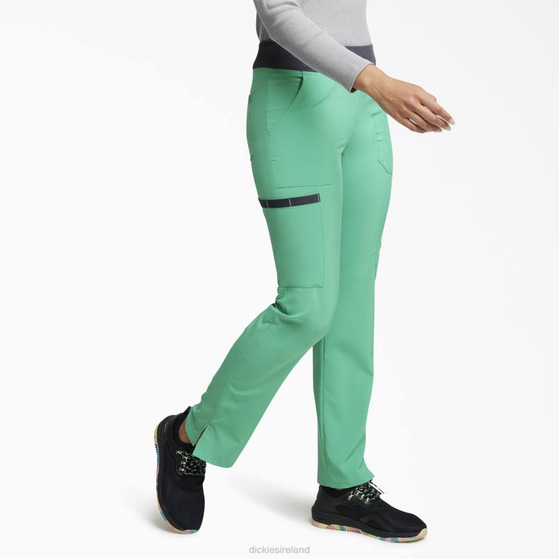 Dickies Women EDS Essentials Tapered Leg Cargo Scrub Pants Emerald Ocean (EDC) N80J2495 Apparel