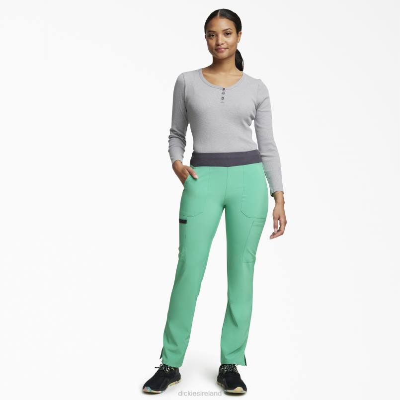 Dickies Women EDS Essentials Tapered Leg Cargo Scrub Pants Emerald Ocean (EDC) N80J2495 Apparel