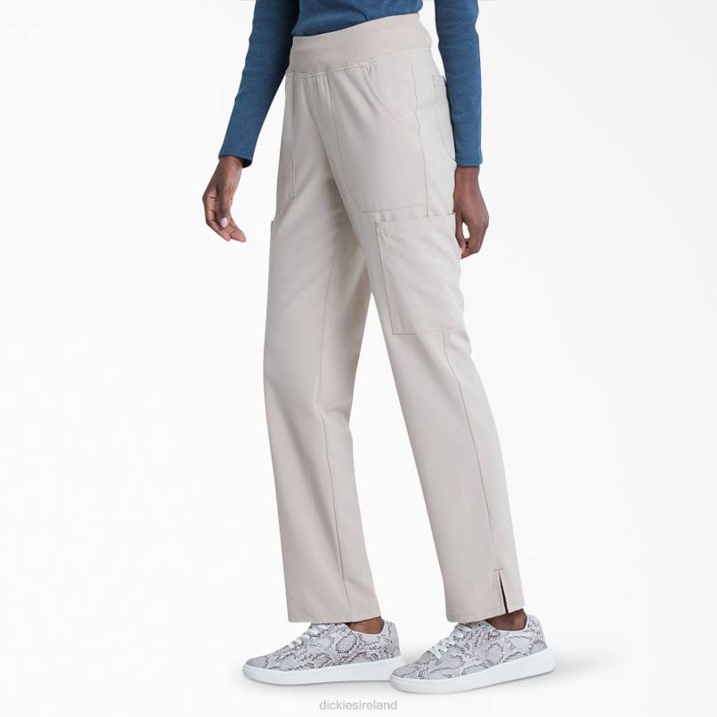 Dickies Women EDS Essentials Tapered Leg Cargo Scrub Pants Khaki (KH) N80J2503 Apparel