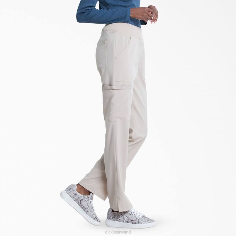 Dickies Women EDS Essentials Tapered Leg Cargo Scrub Pants Khaki (KH) N80J2503 Apparel