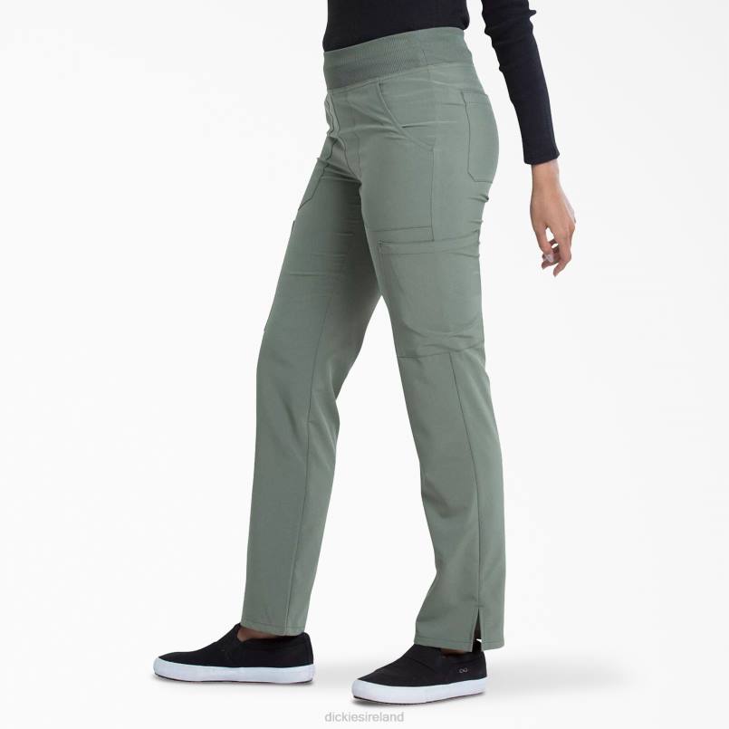 Dickies Women EDS Essentials Tapered Leg Cargo Scrub Pants Olive Green (OLI) N80J2505 Apparel