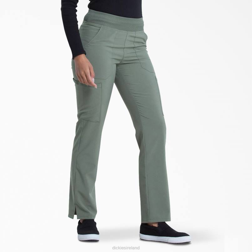 Dickies Women EDS Essentials Tapered Leg Cargo Scrub Pants Olive Green (OLI) N80J2505 Apparel