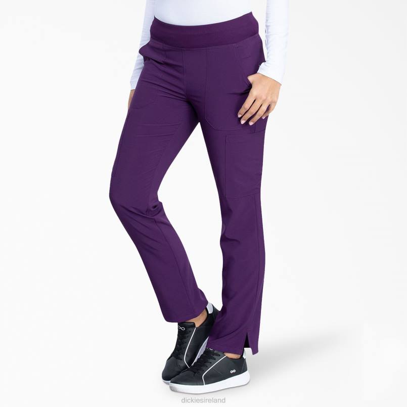Dickies Women EDS Essentials Tapered Leg Cargo Scrub Pants Purple Eggplant (EGG) N80J2496 Apparel