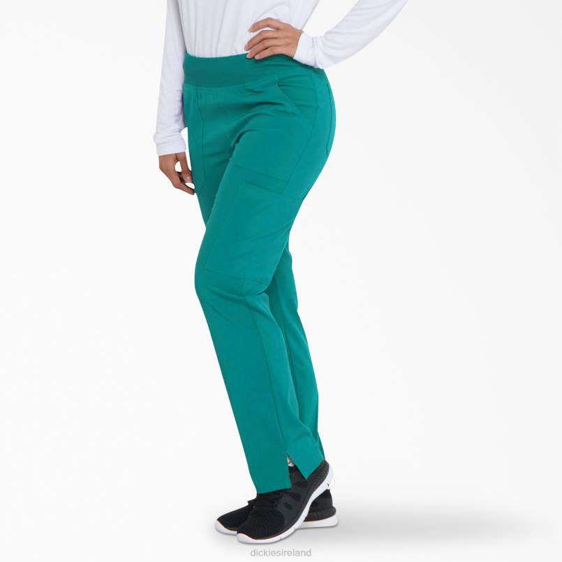 Dickies Women EDS Essentials Tapered Leg Cargo Scrub Pants Teal (DTL) N80J2493 Apparel
