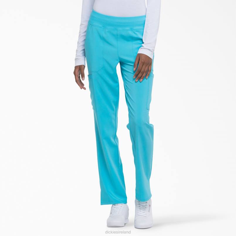 Dickies Women EDS Essentials Tapered Leg Cargo Scrub Pants Turquoise (TQ) N80J2509 Apparel