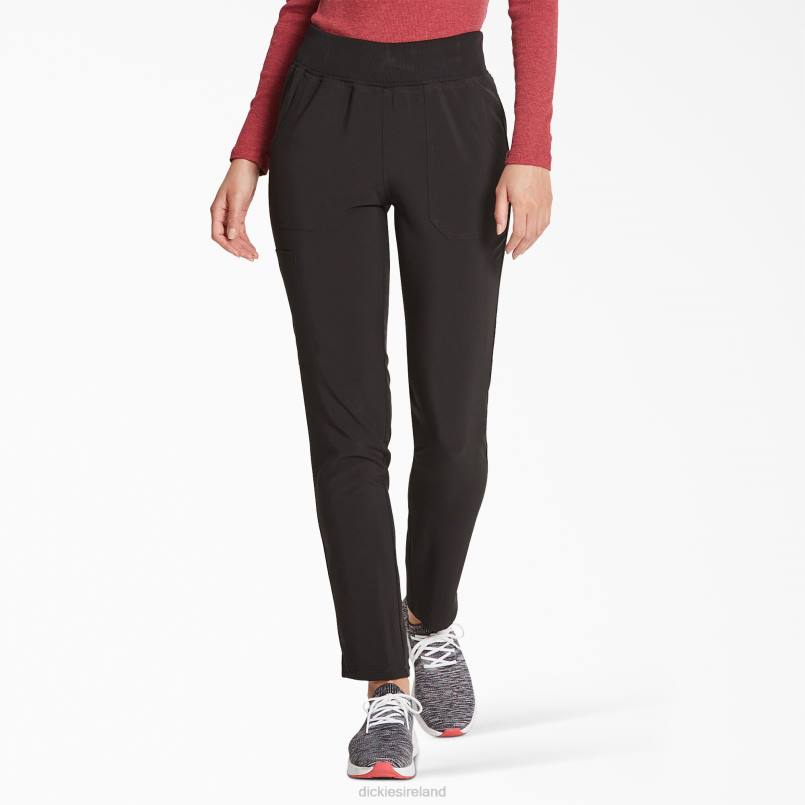 Dickies Women EDS Essentials Tapered Leg Scrub Pants Black (BLK) N80J2511 Apparel