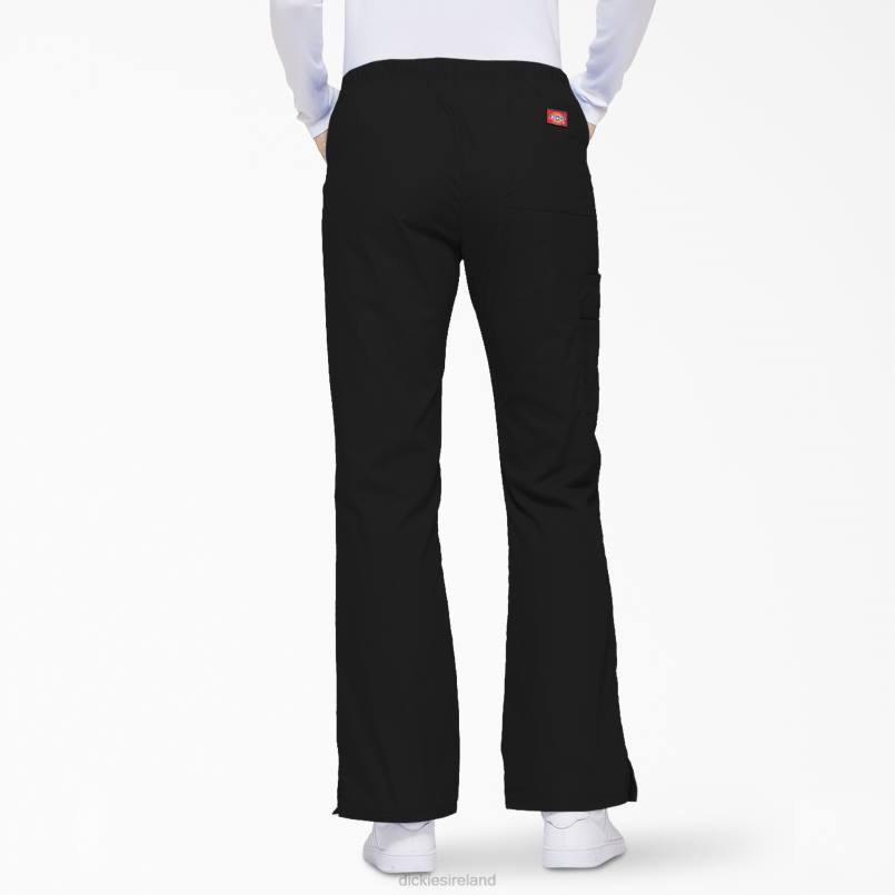 Dickies Women EDS Signature Flare Leg Cargo Scrub Pants Black (BLK) N80J2519 Apparel