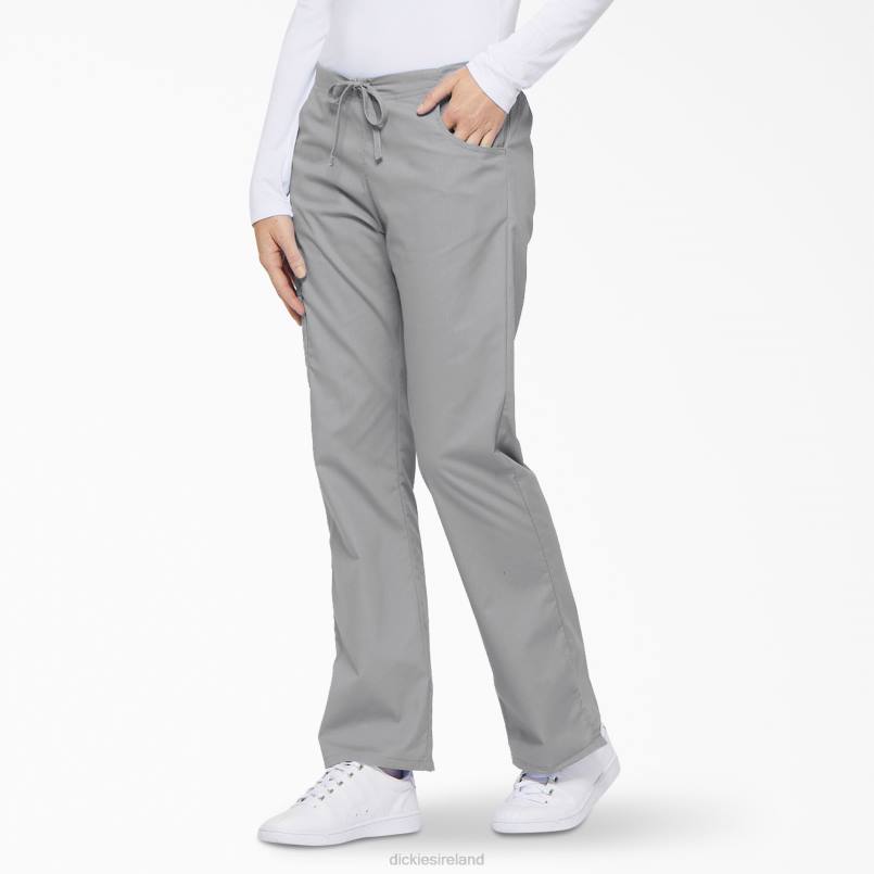 Dickies Women EDS Signature Flare Leg Cargo Scrub Pants Gray (GY) N80J2527 Apparel