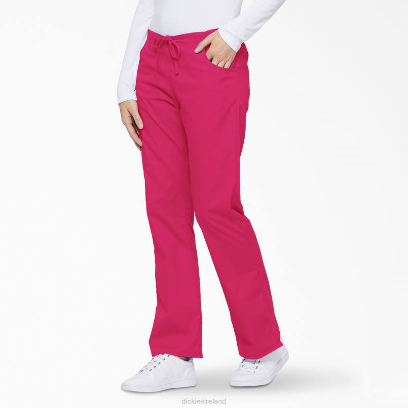 Dickies Women EDS Signature Flare Leg Cargo Scrub Pants Hot Pink (HPK) N80J2528 Apparel