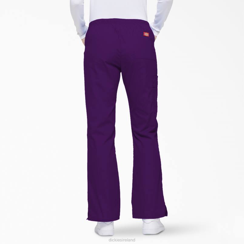 Dickies Women EDS Signature Flare Leg Cargo Scrub Pants Purple Eggplant (EGG) N80J2524 Apparel