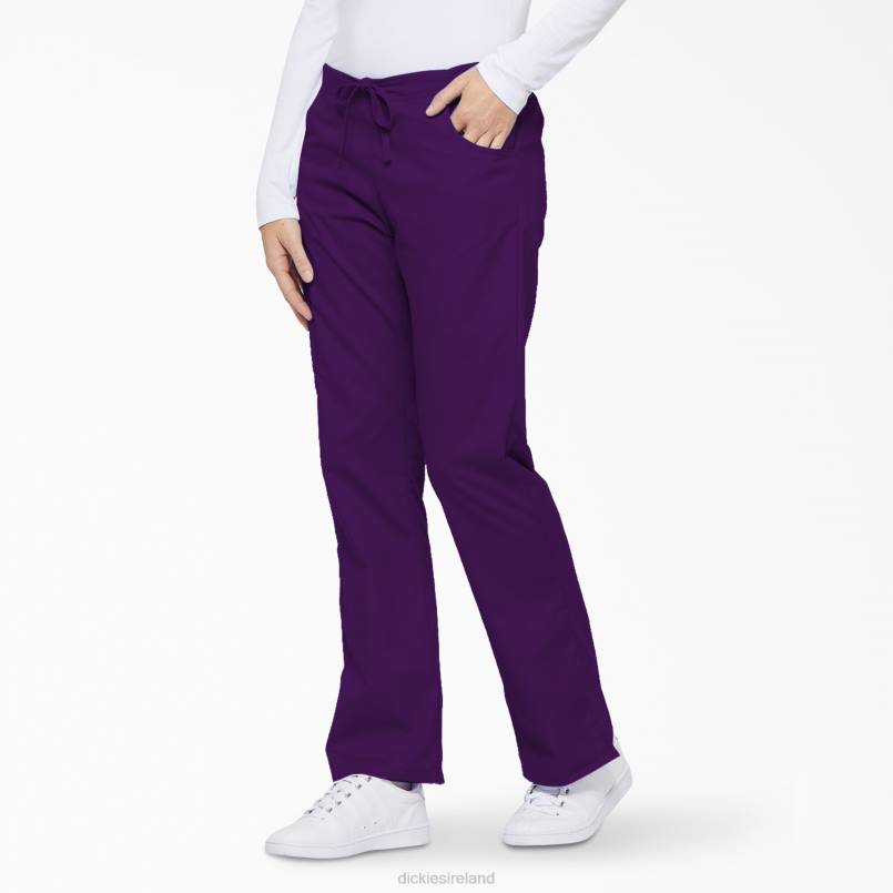 Dickies Women EDS Signature Flare Leg Cargo Scrub Pants Purple Eggplant (EGG) N80J2524 Apparel