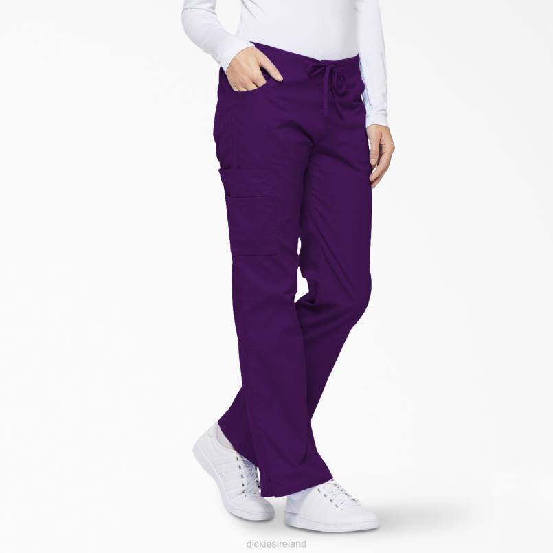 Dickies Women EDS Signature Flare Leg Cargo Scrub Pants Purple Eggplant (EGG) N80J2524 Apparel
