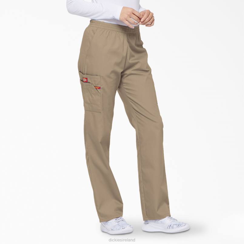 Dickies Women EDS Signature Tapered Leg Cargo Scrub Pants Khaki (KHA) N80J2395 Apparel