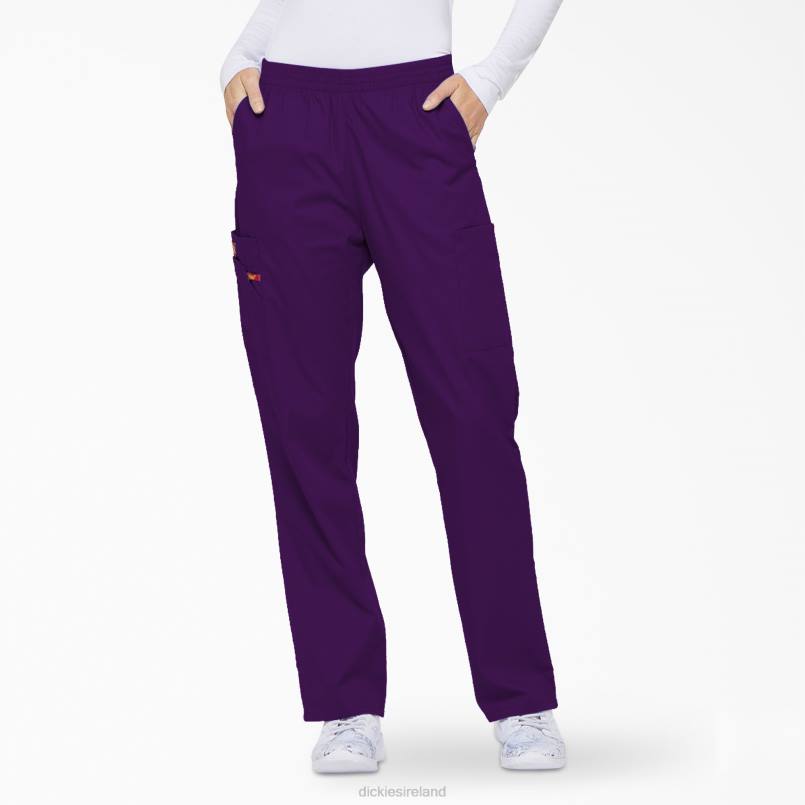 Dickies Women EDS Signature Tapered Leg Cargo Scrub Pants Purple Eggplant (EGG) N80J2390 Apparel