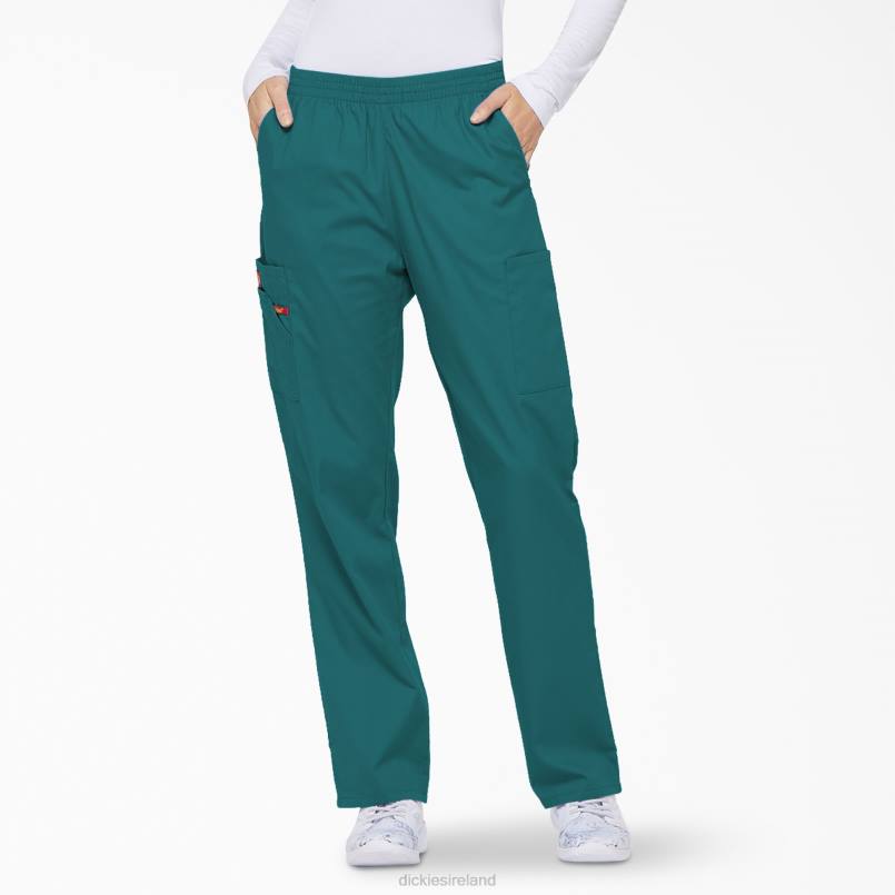 Dickies Women EDS Signature Tapered Leg Cargo Scrub Pants Teal (DTL) N80J2388 Apparel