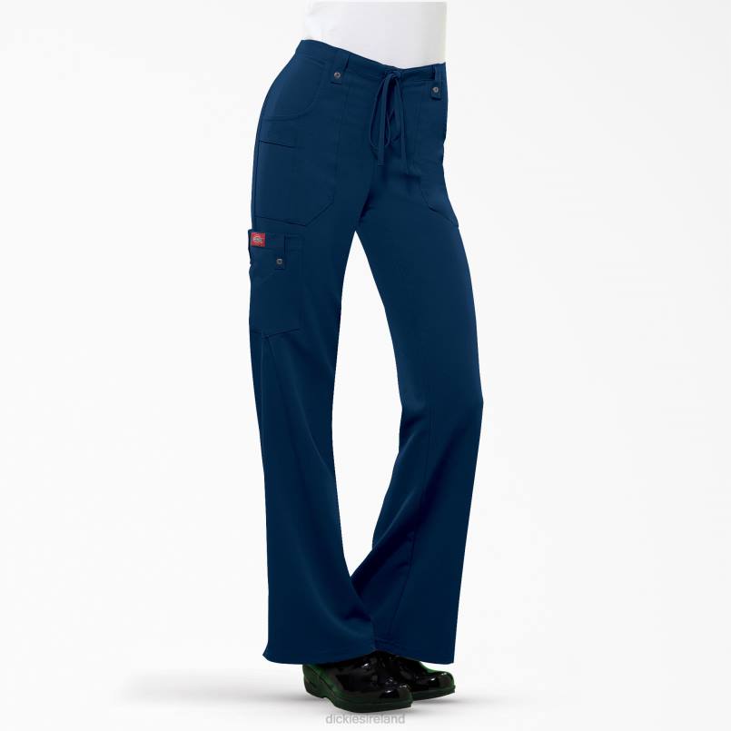 Dickies Women Xtreme Stretch Flare Leg Cargo Scrub Pants Navy Blue (NVY) N80J2432 Apparel