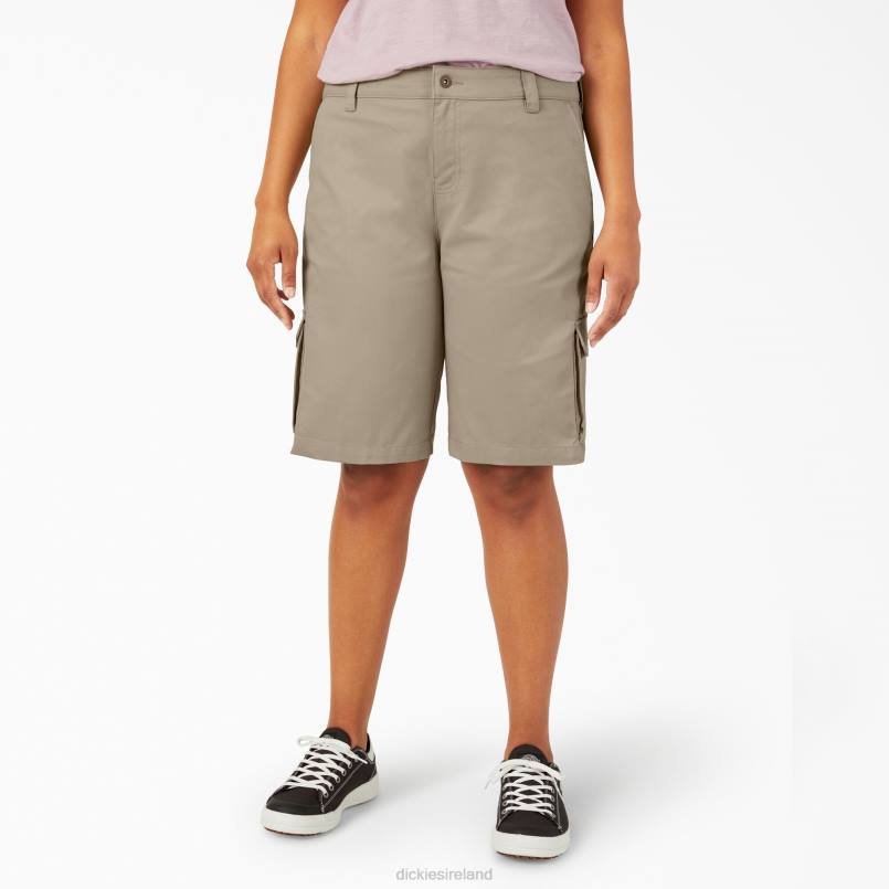 Dickies Women Plus Relaxed Fit Cargo Shorts 11" Desert Sand (DS) N80J2230 Apparel